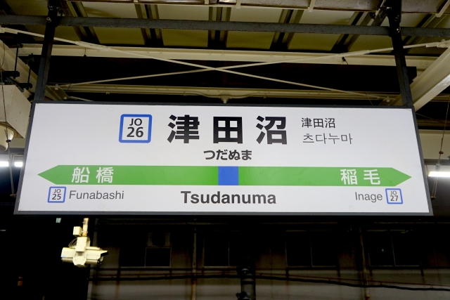 津田沼駅の看板の画像